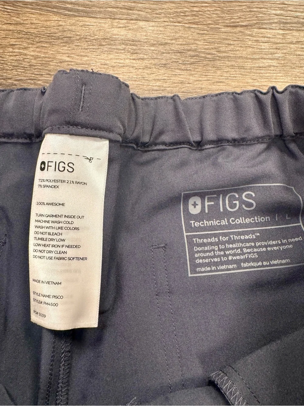 FIGS Pisco Scrub Pants Men's L Navy Blue Technical Collection Straight Leg